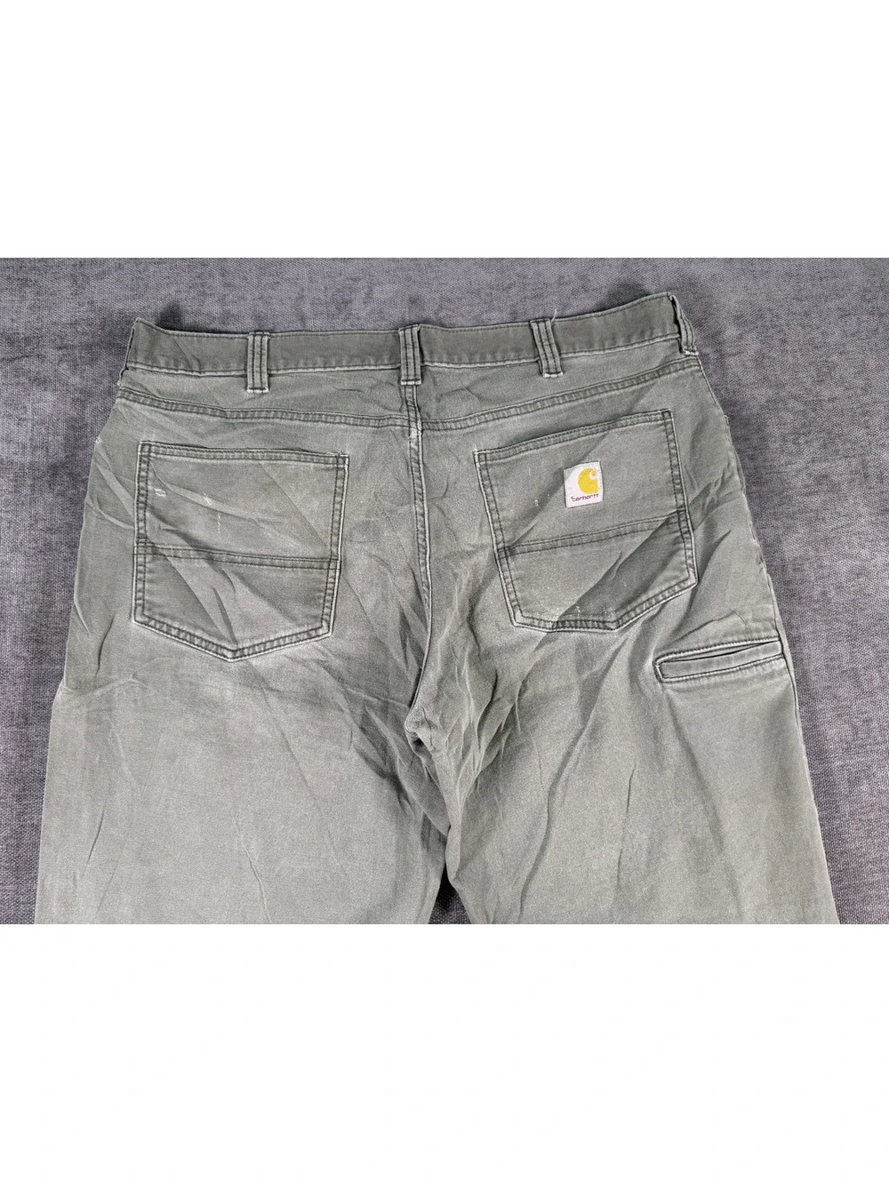 Carhartt Relaxed Fit Olive Green Work Pants, Size 38x30